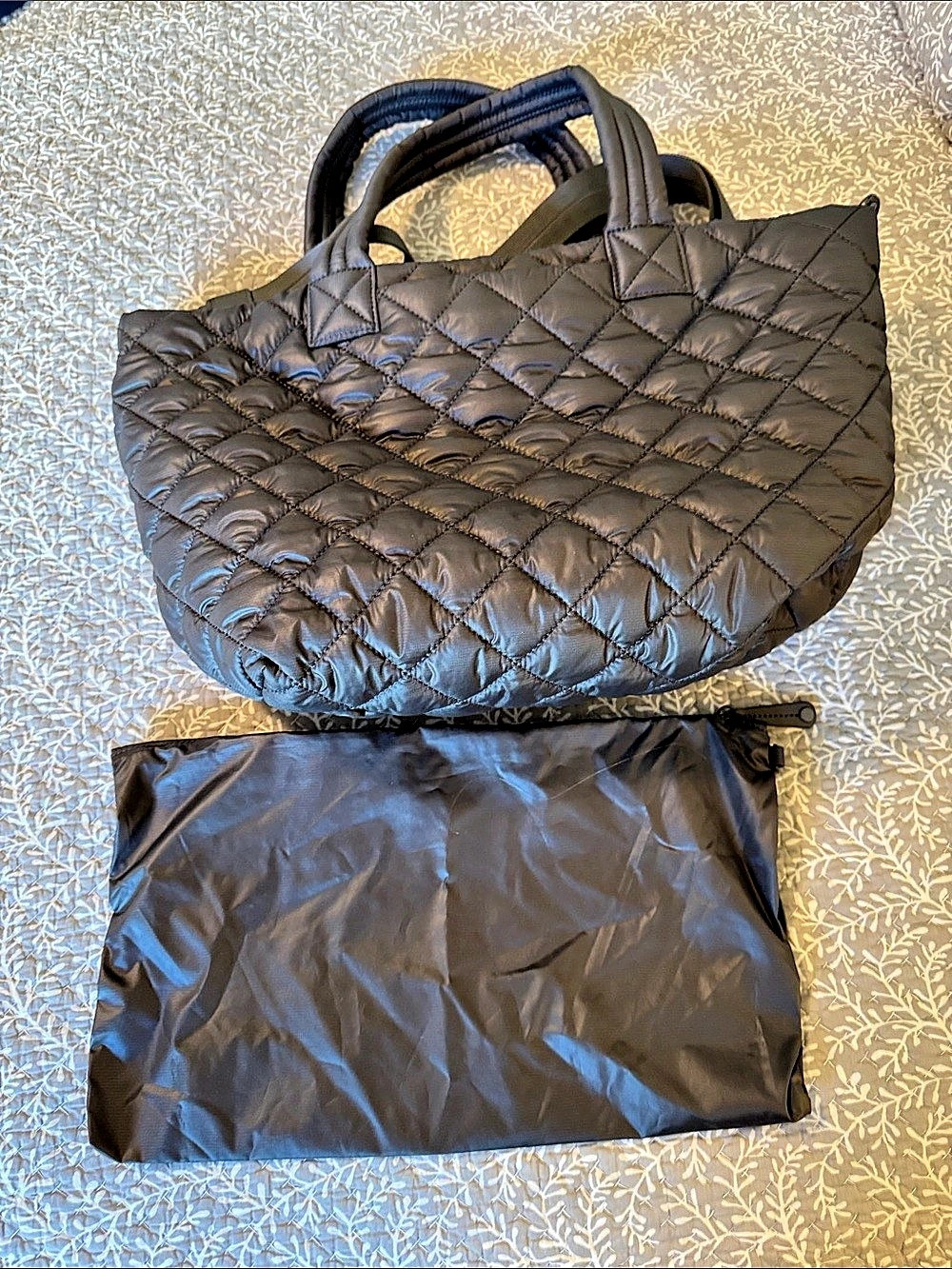 Quince Transit Quilted Carry-All Tote Black NWOT